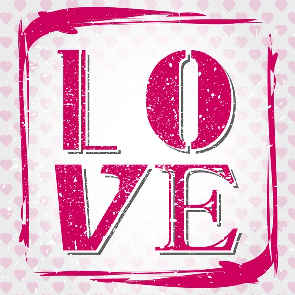 Розовый гранж любовь — стоковый вектор