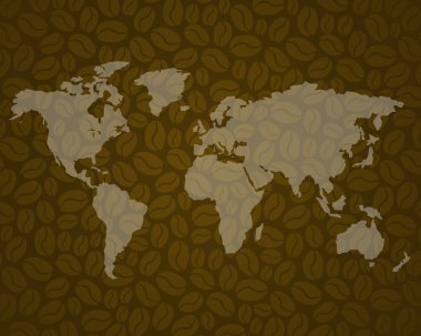kahve arka plan 3 ile Dünya Haritası