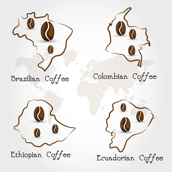 Países produtores de café —  Vetores de Stock