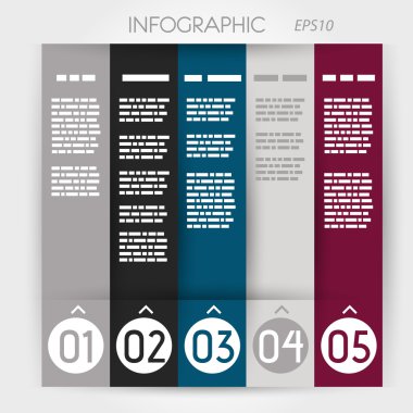 sütun Infographic beş seçenek yüzük