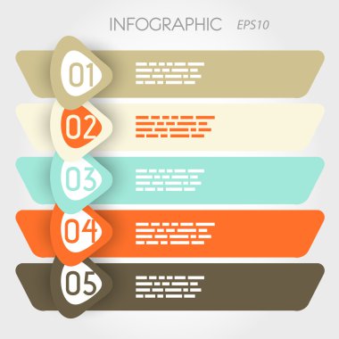 rouned Infographic beş büyük okları seçenekleri