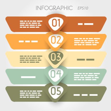 Ortadaki büyük oklar rouned Infographic beş seçenekleri