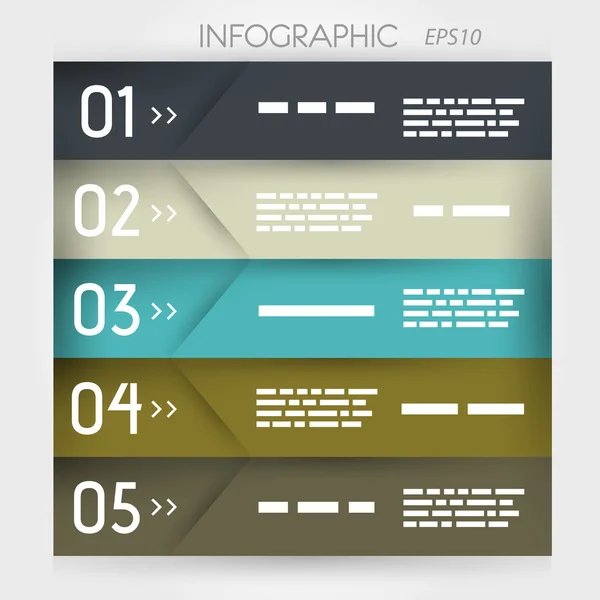 Infographie cinq options fixes au milieu — Image vectorielle