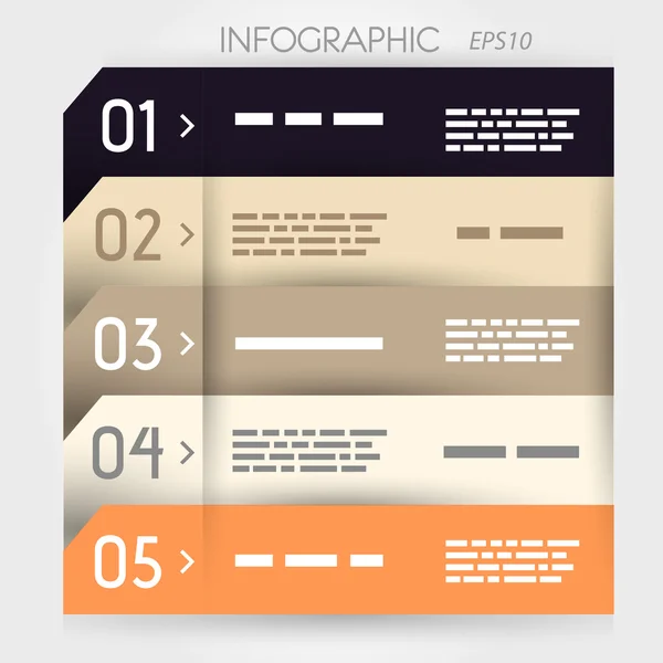 Infografía cuaderno de cinco opciones — Archivo Imágenes Vectoriales