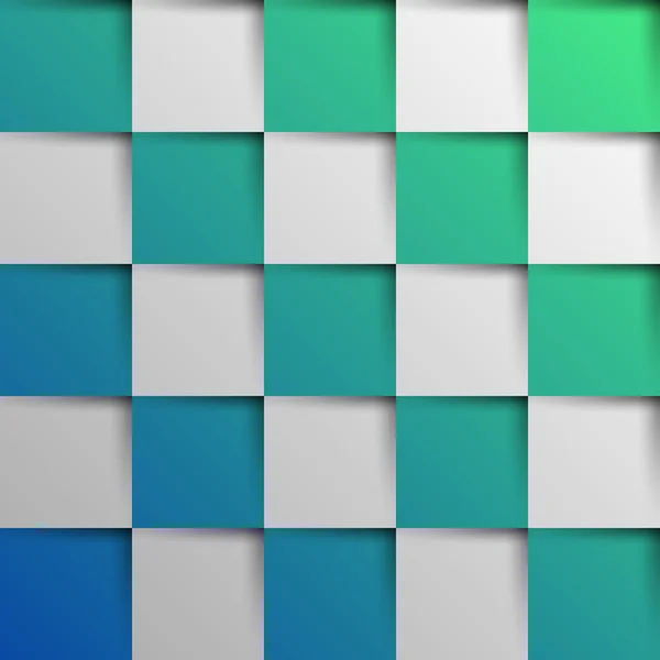 3d blue and green oblique squares in square background — Stok Vektör