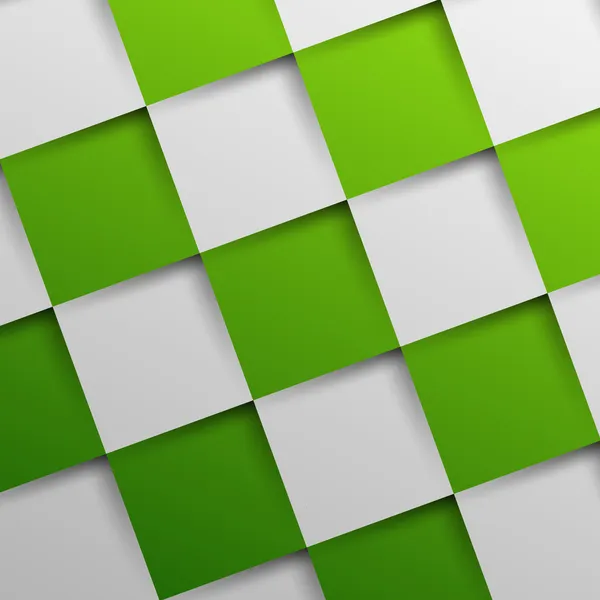 3D gröna sneda rutor i kvadrat bakgrund — Stock vektor
