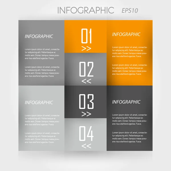 Infografía naranja 4 esquinas — Archivo Imágenes Vectoriales