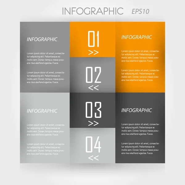 Portocaliu infografic 4 colțuri — Vector de stoc