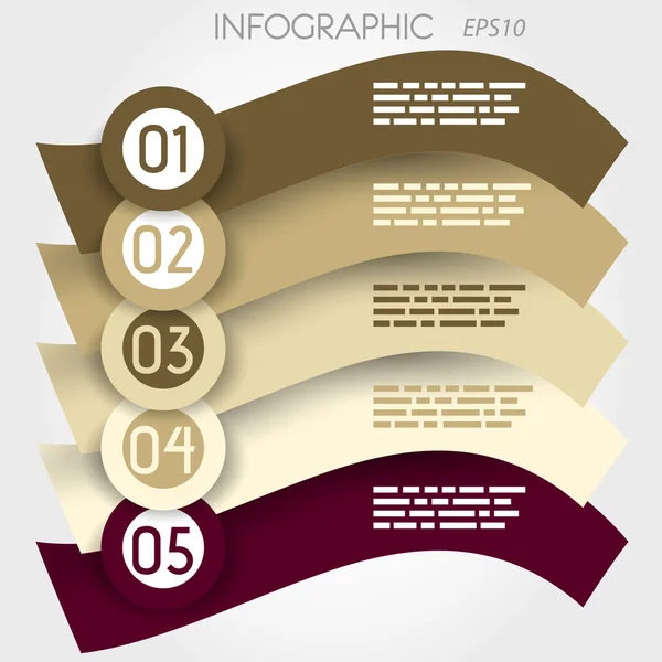 Wave infographic fem alternativ i stora ringar — Stock vektor