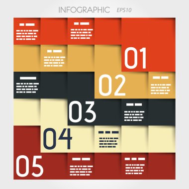 Zig-zag beş seçenek kare Infographic