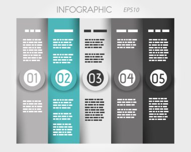 Turkuaz sütun Infographic orta içinde büyük yüzük