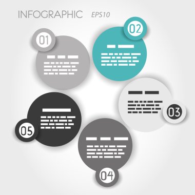 gri ve turkuaz circel Infographic çiçek