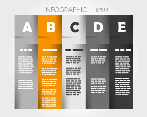 Infográfico de coluna laranja com letras — Vetor de Stock