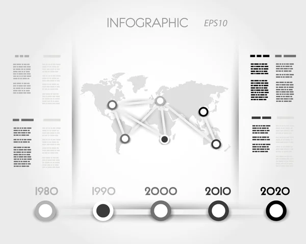 Csíkos grunge papír világ infographic — Stock Vector