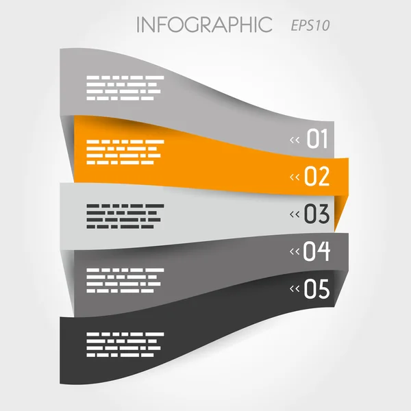 Grey and orange perspective infographic with options — Stock Vector