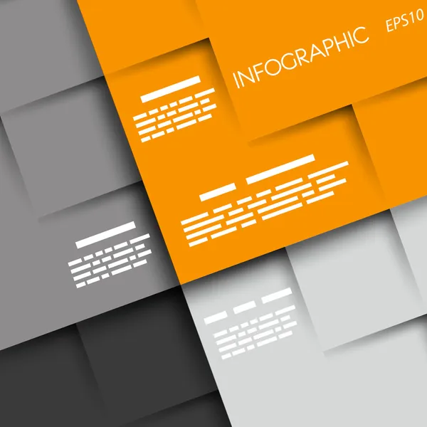 yuvarlak turuncu ve gri Infographic kareler abcd