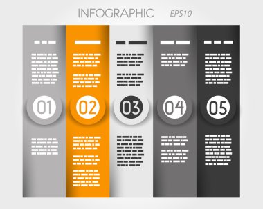 Turuncu sütun Infographic orta içinde büyük yüzük