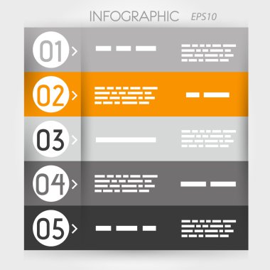 Turuncu Infographic beş seçenek yüzük