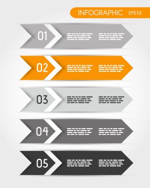 portakal beş Infographic çift ok