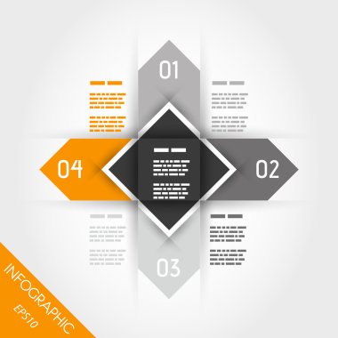 Turuncu infographics oklar ve orta Meydanı