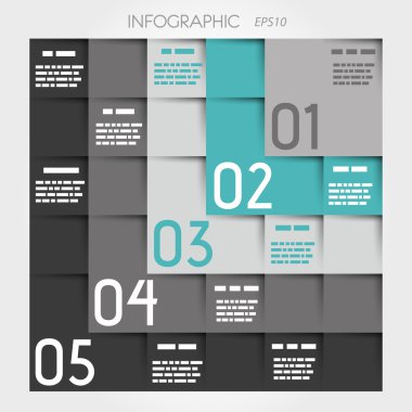 Turkuaz 5 l seçenekler kare Infographic