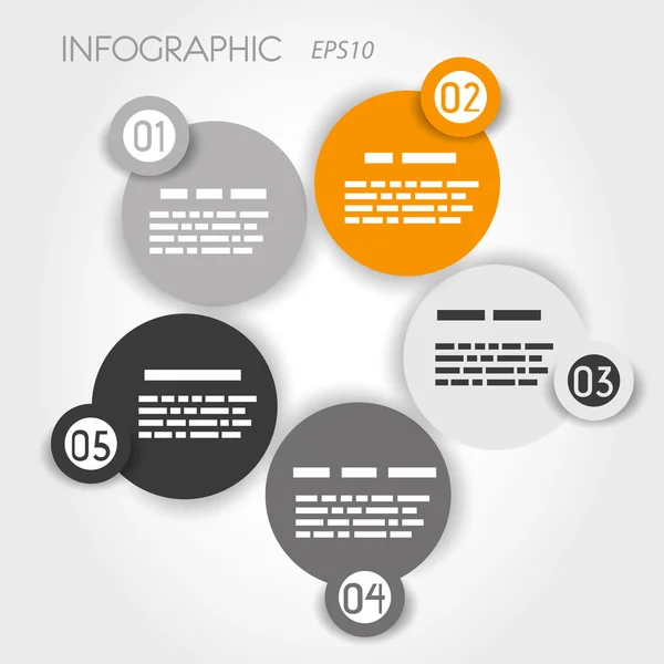 Oranje cirkel infographic bloem — Stockvector