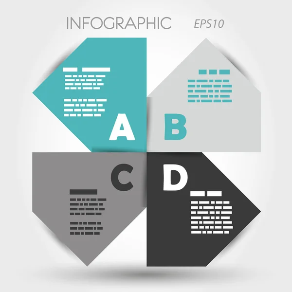 Turquoise grote infographic propeller — Stockvector