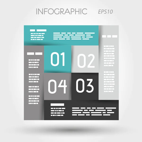 Turquoise infographic plein — Stockvector