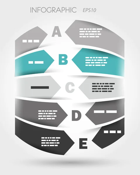 Turquoise infographic cilinder van pijlen — Stockvector