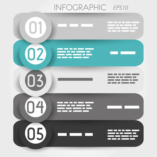 Turquoise afgeronde infpgraphic met grote ringen — Stockvector