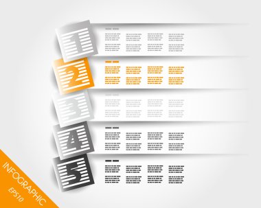 Üç oorange şeffaf inforaphics Meydanı'nda çizgili numaraları ile