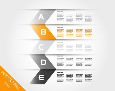 Turuncu şeffaf zig zag infographics harfleri ile