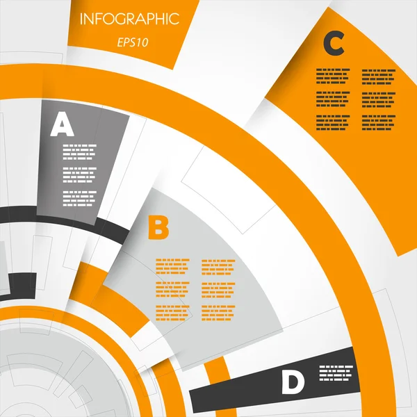 橙色抽象技术信息图环 — 图库矢量图片