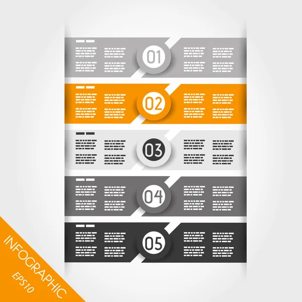 Oranje en grijs infographic etiketten met ringen — Stockvector