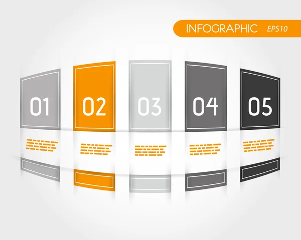 Infografía naranja redondeada con flecos — Vector de stock