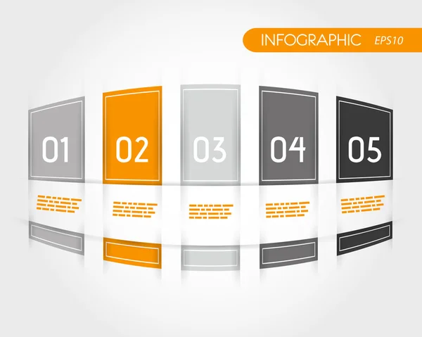 Orange rounded infogrpahics with fringe — Stock Vector