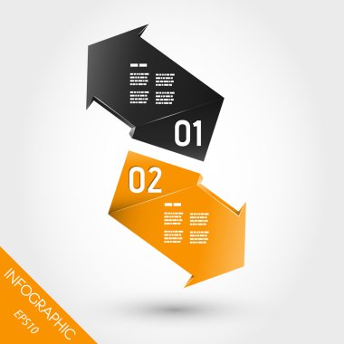 iki portakal zig-zag Infographic ok