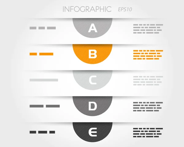 Laranja transparente listrado semicírculo infográficos —  Vetores de Stock