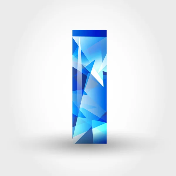 Blauwe kristallijne letter ik — Stockvector