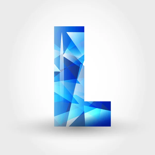 Blauwe kristallijne letter l — Stockvector