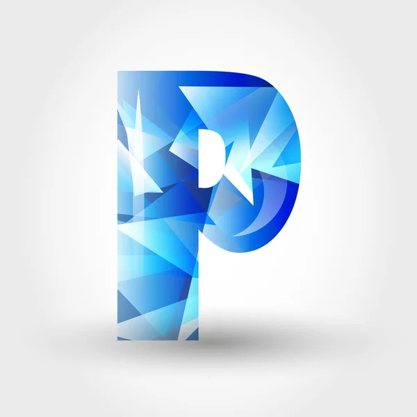 Blauwe kristallijne letter p — Stockvector