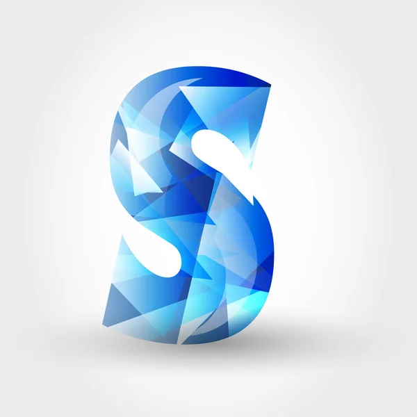 Kék kristályos S betű — Stock Vector