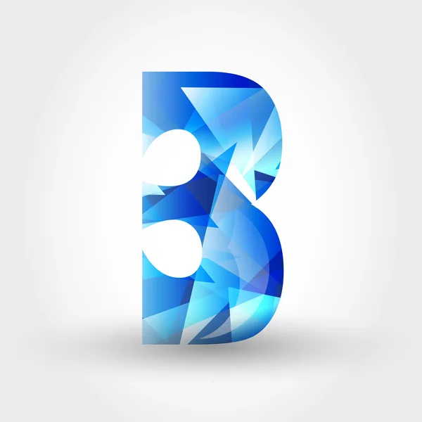 Blue crystalline number 3 — Stock Vector