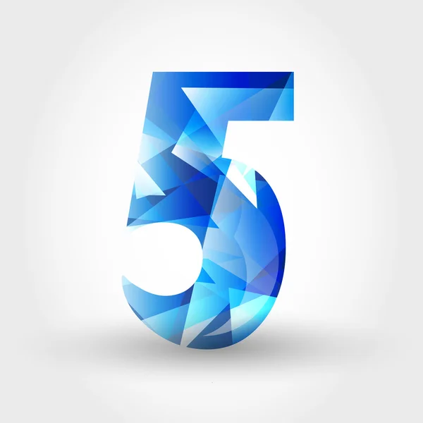 Azul número cristalino 5 — Vetor de Stock