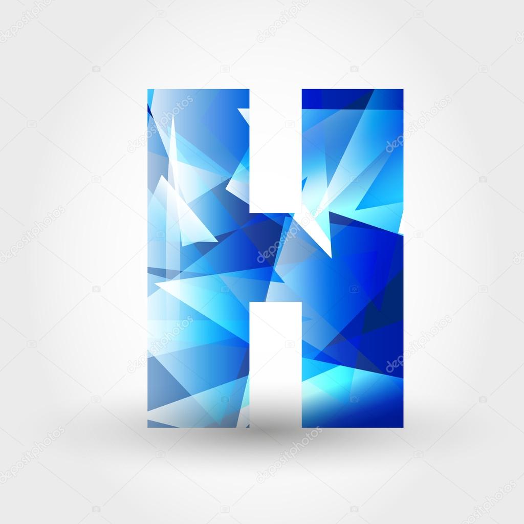 blue crystalline letter H