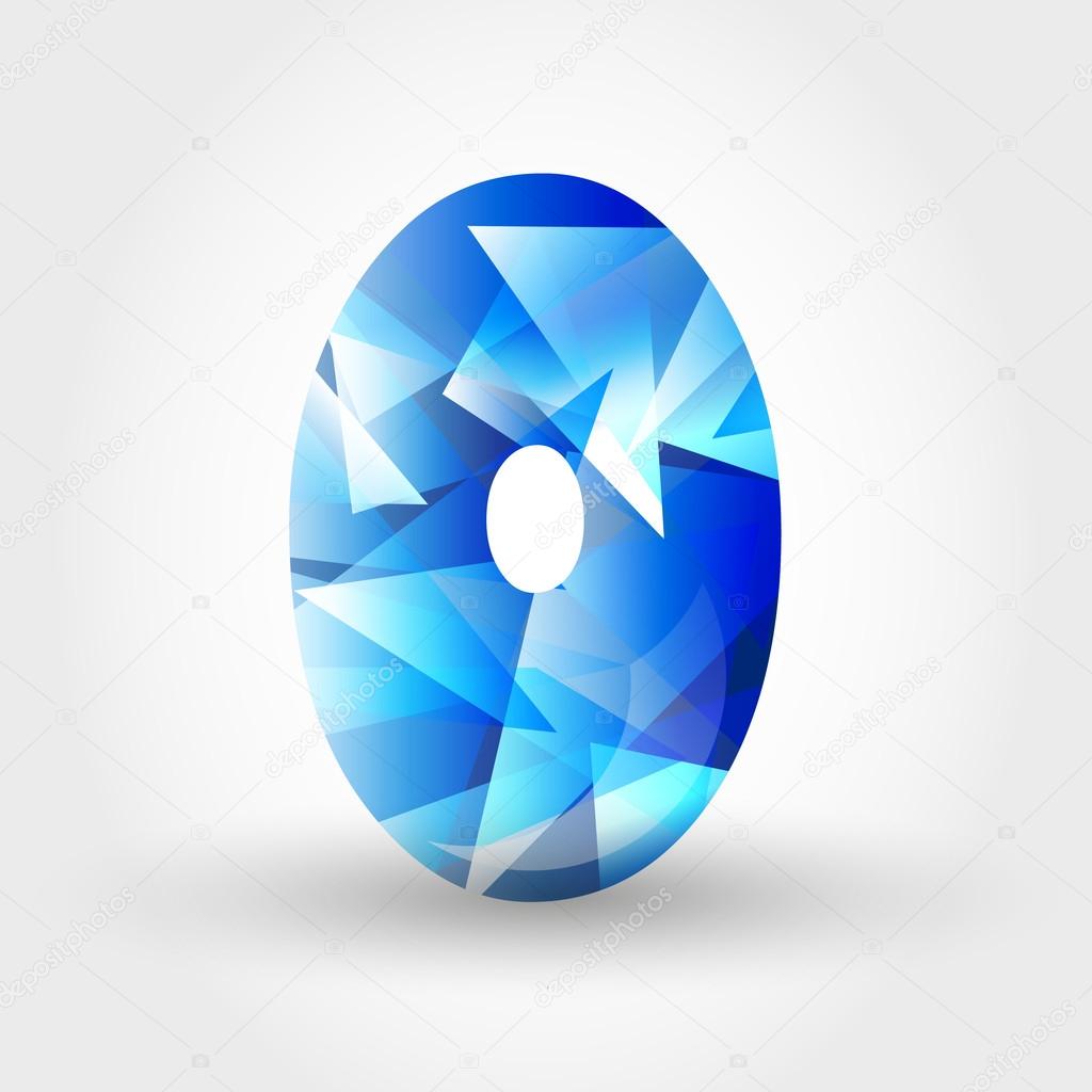 blue crystalline number 0