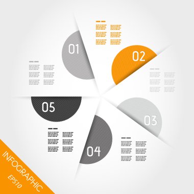 Turuncu Infographic daire semicircles dan
