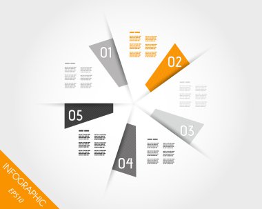 Turuncu Infographic daire trapeziums dan