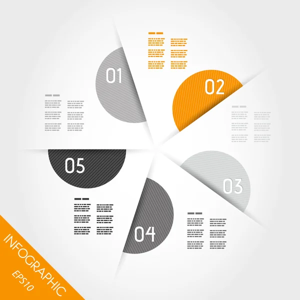 Círculo infográfico laranja de semicírculos — Vetor de Stock