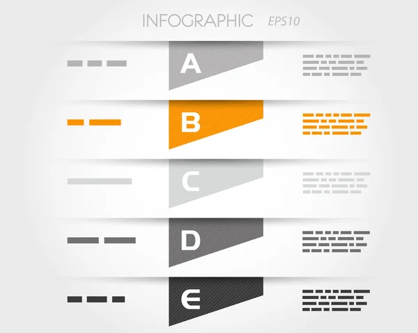 Orangefarbene transparente, gestreifte Infotrapeze — Stockvektor